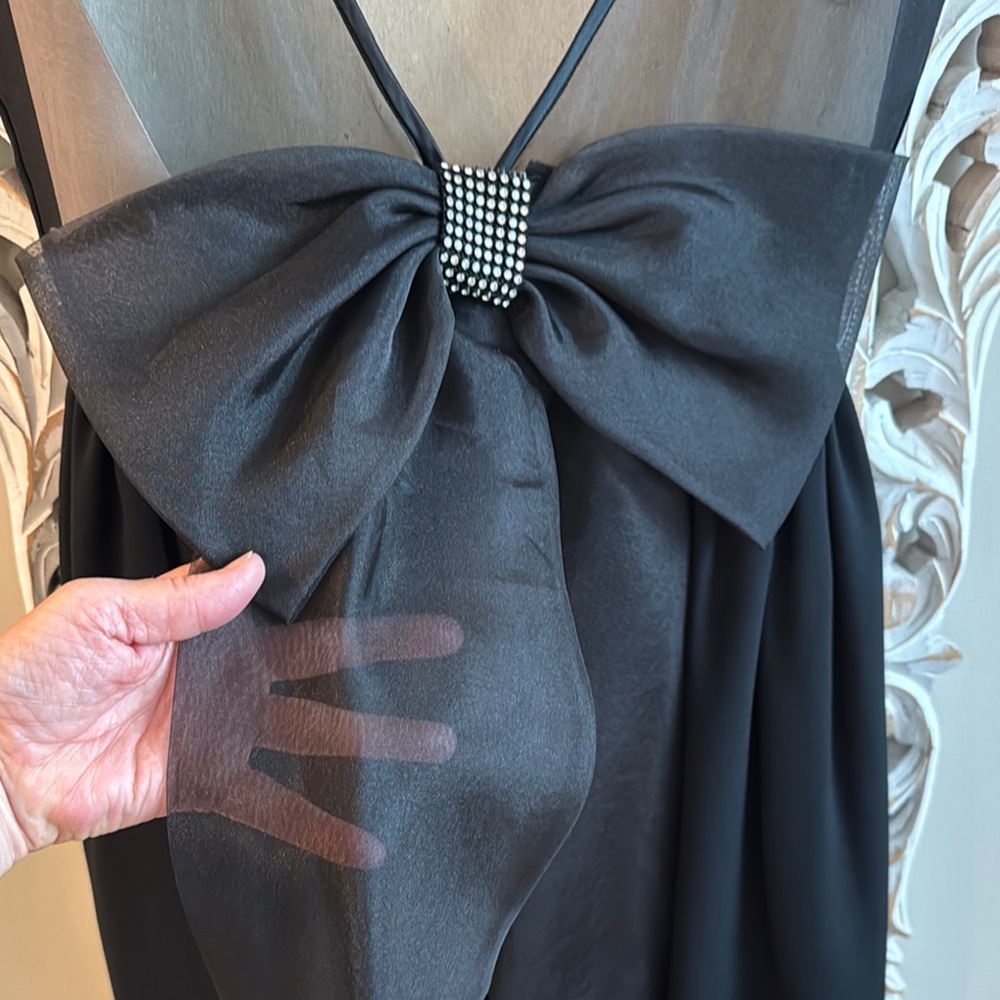 Elegant Vintage Black Sleeveless Dress sz 8